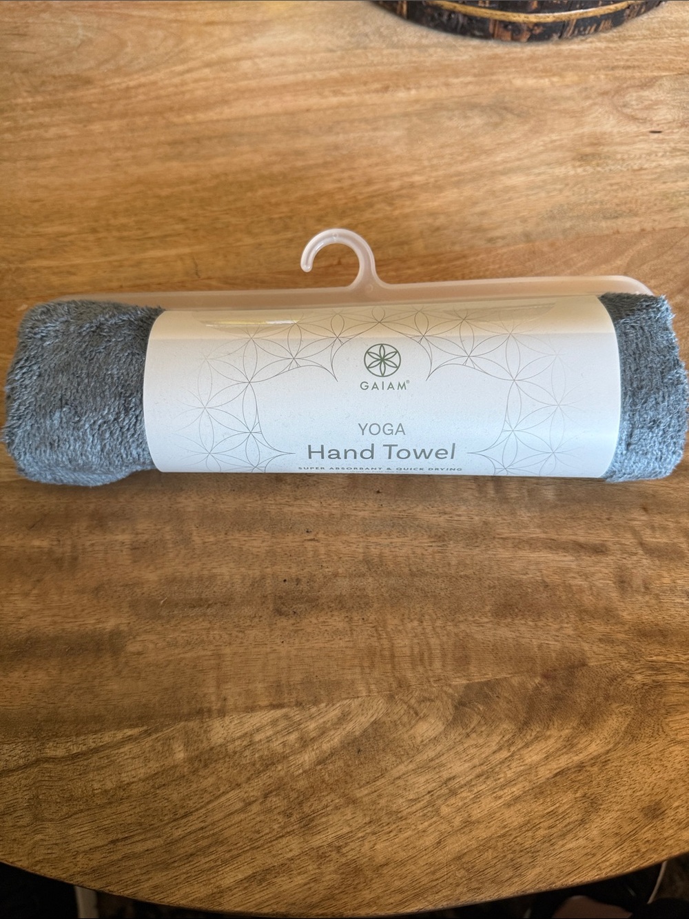 New GAIAM Gray Yoga Hand Towel - Plush Microfiber